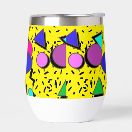 Yellow 80er Memphis Abstrakt Style Retro Monogram