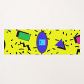 Yellow 80er Memphis Abstrakt Style Retro Monogram Yogamatte (Vorderseite (Horizontal))