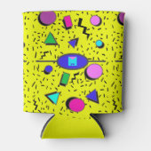 Yellow 80er Memphis Abstrakt Style Retro Nahtlos Dosenkühler (Vorderseite)