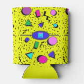Yellow 80er Memphis Abstrakt Style Retro Nahtlos Dosenkühler (Rückseite)