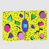 Yellow 80er Memphis Abstrakt Style Retro Nahtlos Golfhandtuch (Horizontal)