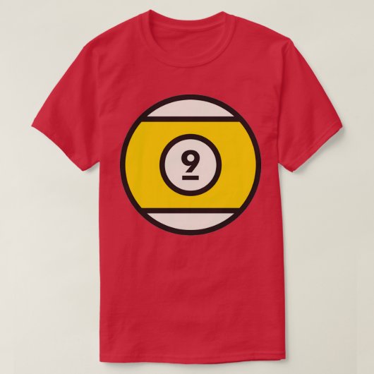Yellow 9 Pool Ball T-Shirt (Design vorne)