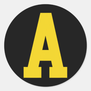 Yellow a' On Red für Alvin Costume Halloween und F Runder Aufkleber