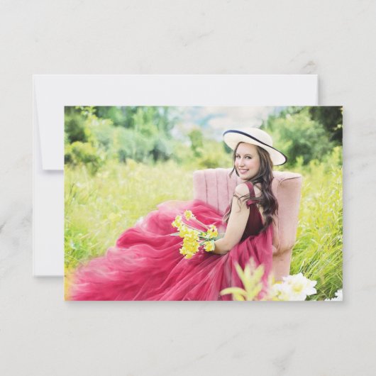 Yellow Abschluss Foto Vielen Dank Dankeskarte (Rückseite)