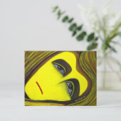 Yellow Abstract Art Card From Original Painting Postkarte (Stehend Vorderseite)