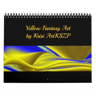 Yellow abstrakt Fantasy 3D Art Kalender