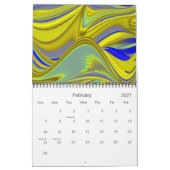 Yellow abstrakt Fantasy 3D Art Kalender (Feb 2027)