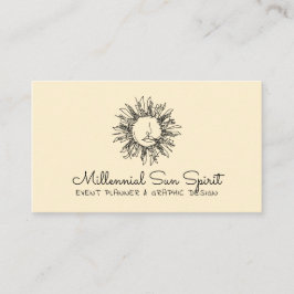 Yellow Abstrakt Spiritual Celestial Sun Tarot Visitenkarte