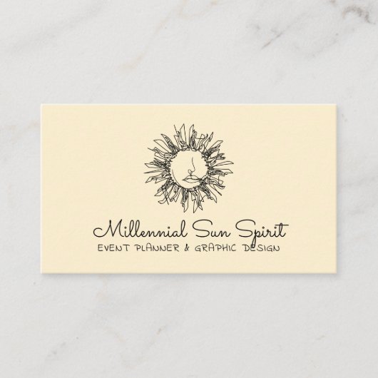 Yellow Abstrakt Spiritual Celestial Sun Tarot Visitenkarte (Vorderseite)