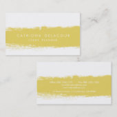 Yellow Abstrakt Watercolor Splash Business Card Visitenkarte (Vorne/Hinten)