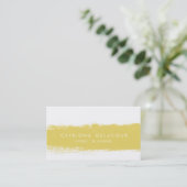 Yellow Abstrakt Watercolor Splash Business Card Visitenkarte (Stehend Vorderseite)