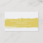 Yellow Abstrakt Watercolor Splash Business Card Visitenkarte (Rückseite)