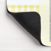 Yellow Add Your Foto Gingham Modern Monogram Mousepad (Ecke)