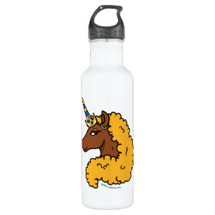 Yellow Afro Unicorn Edelstahlflasche