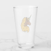 Yellow Afro Unicorn Glas (Rückseite)