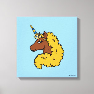 Yellow Afro Unicorn Leinwanddruck