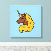 Yellow Afro Unicorn Leinwanddruck (Insitu (Holzboden))