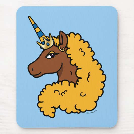 Yellow Afro Unicorn Mousepad (Vorne)
