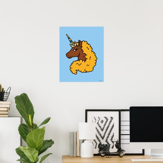 Yellow Afro Unicorn Poster (Heimbüro)