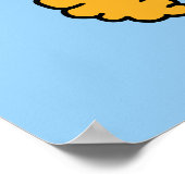 Yellow Afro Unicorn Poster (Ecke)