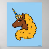 Yellow Afro Unicorn Poster (Vorne)