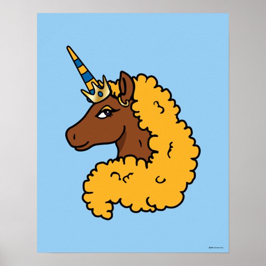 Yellow Afro Unicorn Poster (Vorne)