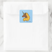 Yellow Afro Unicorn Quadratischer Aufkleber (Tasche)
