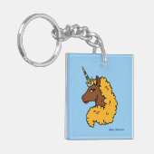 Yellow Afro Unicorn Schlüsselanhänger (Vorderseite links)