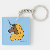 Yellow Afro Unicorn Schlüsselanhänger (Rückseite)
