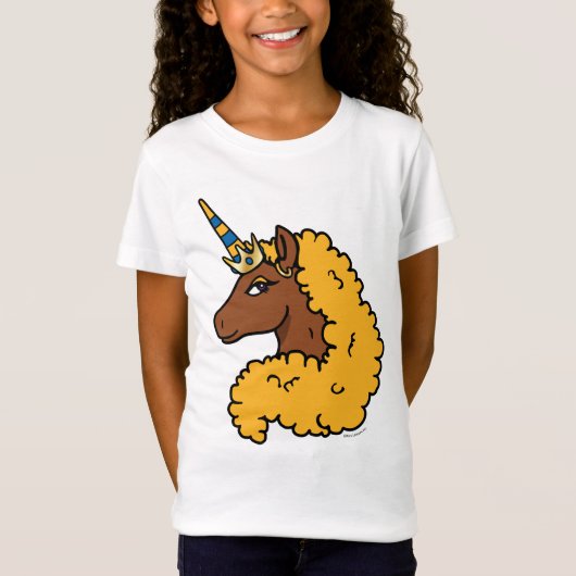 Yellow Afro Unicorn T-Shirt (Vorderseite)