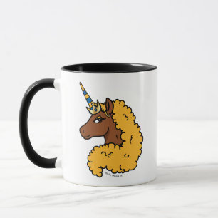 Yellow Afro Unicorn Tasse