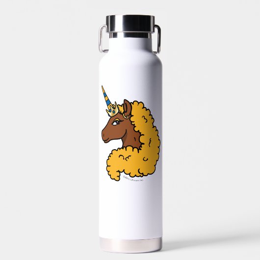 Yellow Afro Unicorn Trinkflasche (Vorne)