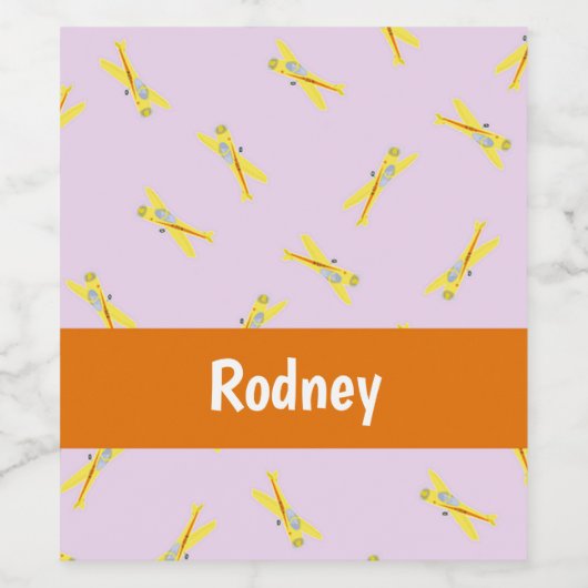 Yellow Airplanes Weinetikett (Einzelnes Label)