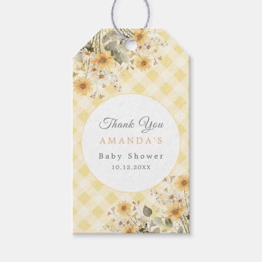 Yellow Albern Goose Baby Show Danke Geschenkanhänger (Vorderseite)