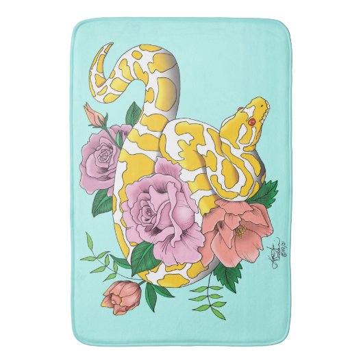 Yellow Albino Ball Python Badematte (Vorderseite Vertikal)