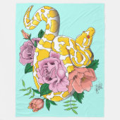 Yellow Albino Ball Python Fleecedecke (Vorderseite)