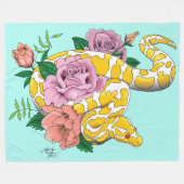 Yellow Albino Ball Python Fleecedecke (Vorderseite (Horizontal))