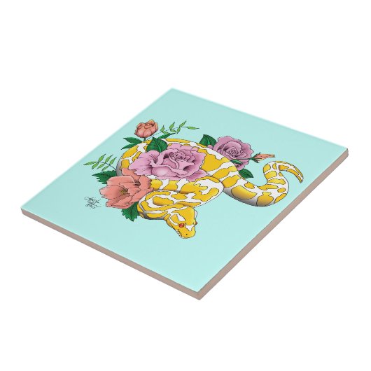 Yellow Albino Ball Python Fliese (Seite)