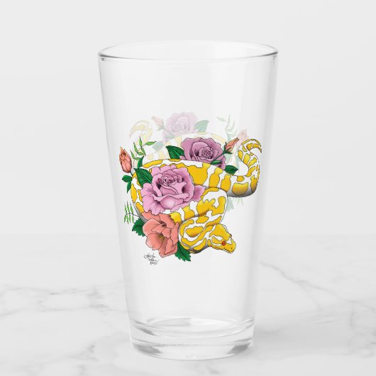 Yellow Albino Ball Python Glas (Vorderseite)