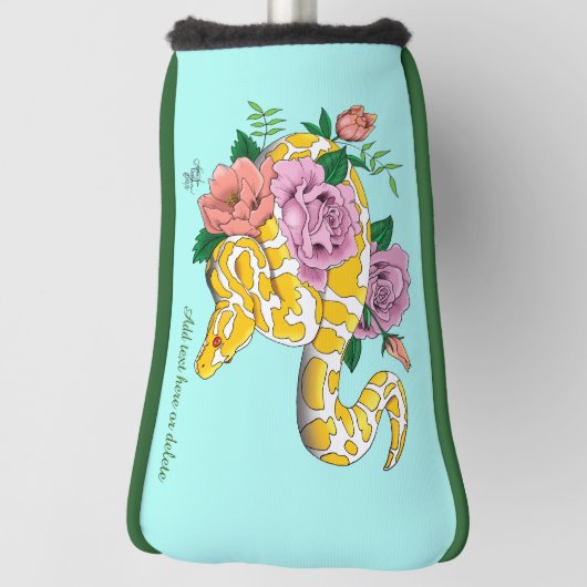 Yellow Albino Ball Python Golf Headcover (Rotieren 90)