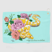 Yellow Albino Ball Python Golfhandtuch (Horizontal)