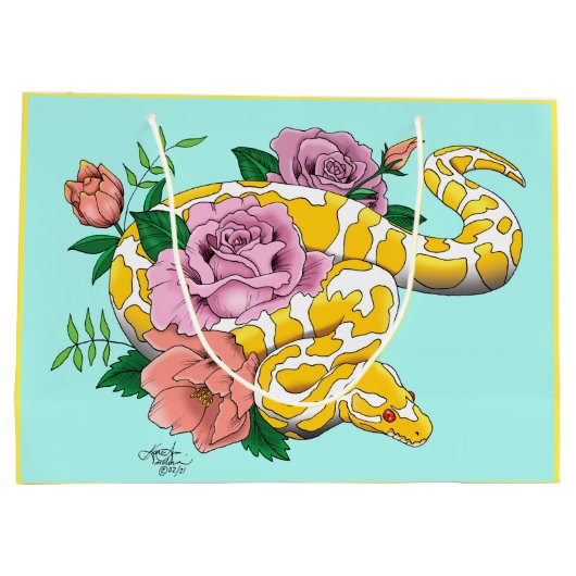 Yellow Albino Ball Python Große Geschenktüte (Rückseite)