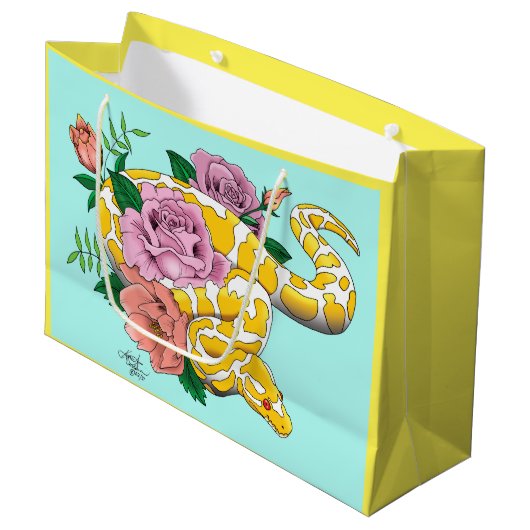 Yellow Albino Ball Python Große Geschenktüte (Vorderseite Schrägansicht)