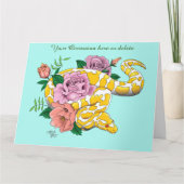 Yellow Albino Ball Python Karte (Vorderseite)