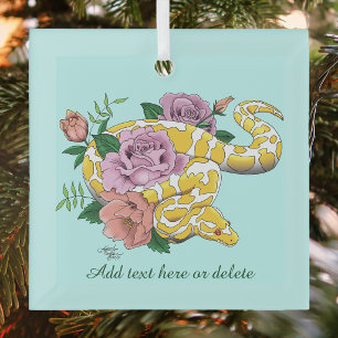 Yellow Albino Ball Python Ornament Aus Glas