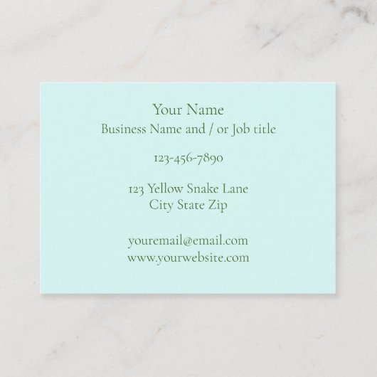 Yellow Albino Ball Python Visitenkarte (Rückseite)