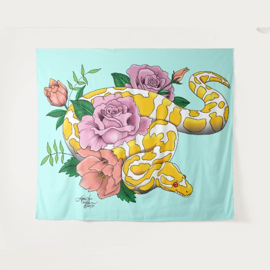 Yellow Albino Ball Python Wandteppich (Vorderseite (Horizontal))