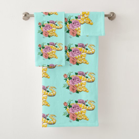 Yellow Albino Ball Snake Badhandtuch Set (Insitu)