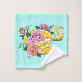 Yellow Albino Ball Snake Badhandtuch Set (Waschlappen)