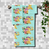 Yellow Albino Ball Snake Badhandtuch Set